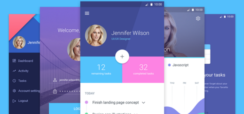 Template – Mobile Material Screens UI Kit (Cross Platform PSD)